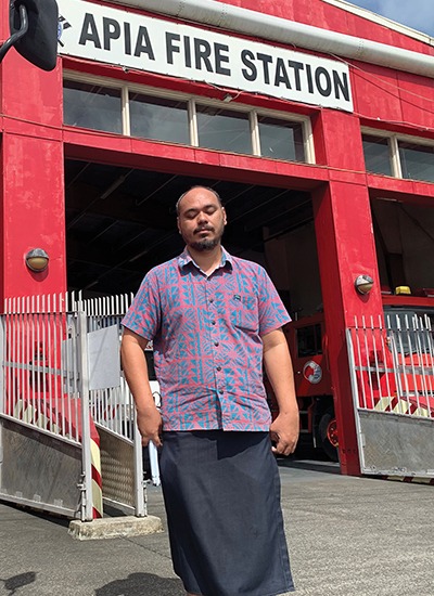 In Samoa, Herbert is the Disaster Risk Reduction officer at Nuanua O Le Alofa (NOLA) in Apia, Samoa, where he is influencing and educating emergency responders on how to improve services for people with disabilities. Herbert is also blind.]