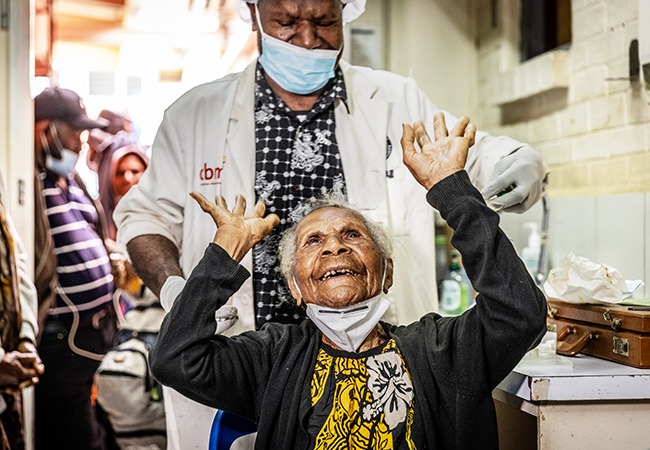 Gepeso received sight-saving cataract surgery at a cbm-funded hospital in Papua New Guinea