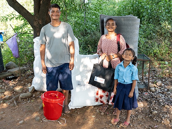 Bhwana and her family received essential supplies after the Nepal floods.